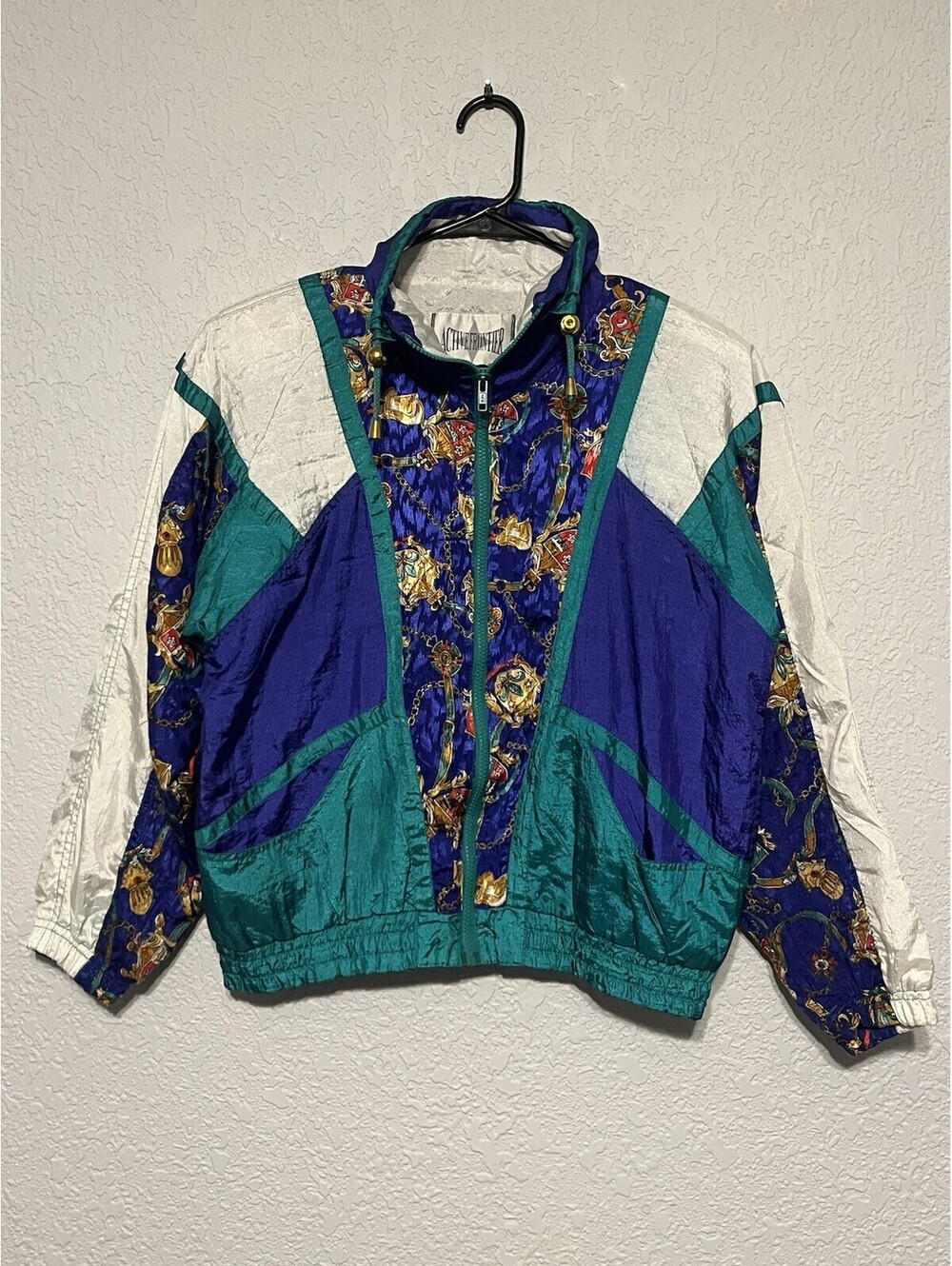 Vintage Active Frontier Track Jacket Colorblock Nautical Full Zip Women’s Medium